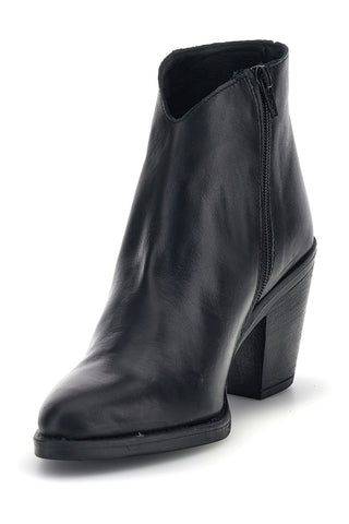 Schwarze Lederstiefeletten mit Absatz und Reißverschluss Pittarello Glam 6326400