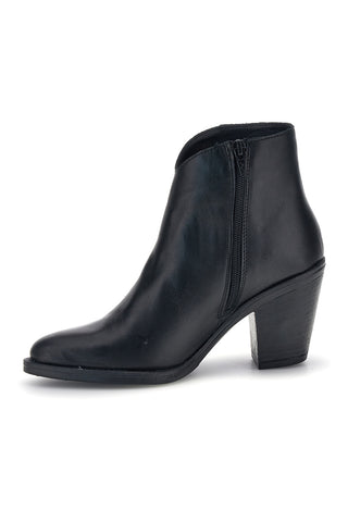 Schwarze Lederstiefeletten mit Absatz und Reißverschluss Pittarello Glam 6326400