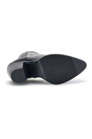 Schwarze Lederstiefeletten mit Absatz und Reißverschluss Pittarello Glam 6326400