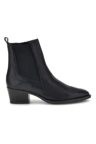 Schwarze Stiefeletten aus echtem Leder mit seitlichen Gummibändern und mittlerem Absatz – Pittarello Glam 6346651