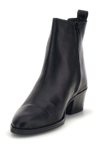 Schwarze Stiefeletten aus echtem Leder mit seitlichen Gummibändern und mittlerem Absatz – Pittarello Glam 6346651