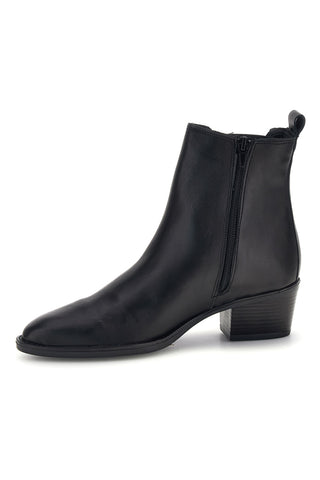 Schwarze Stiefeletten aus echtem Leder mit seitlichen Gummibändern und mittlerem Absatz – Pittarello Glam 6346651