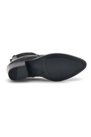 Schwarze Stiefeletten aus echtem Leder mit seitlichen Gummibändern und mittlerem Absatz – Pittarello Glam 6346651