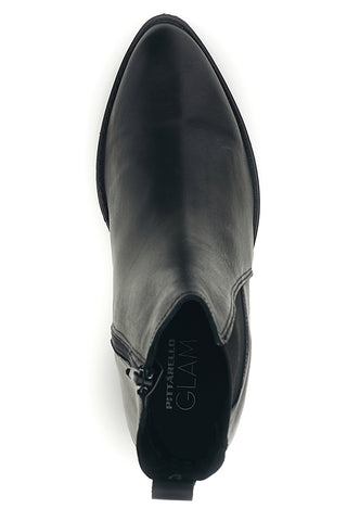Schwarze Stiefeletten aus echtem Leder mit seitlichen Gummibändern und mittlerem Absatz – Pittarello Glam 6346651