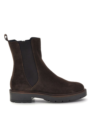 Dunkelbraune Chelsea-Stiefeletten aus echtem Leder mit Reißverschluss, Modell Pittarello Glam 8356675