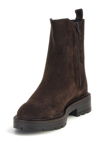 Dunkelbraune Chelsea-Stiefeletten aus echtem Leder mit Reißverschluss, Modell Pittarello Glam 8356675