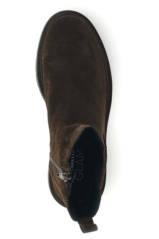 Dunkelbraune Chelsea-Stiefeletten aus echtem Leder mit Reißverschluss, Modell Pittarello Glam 8356675