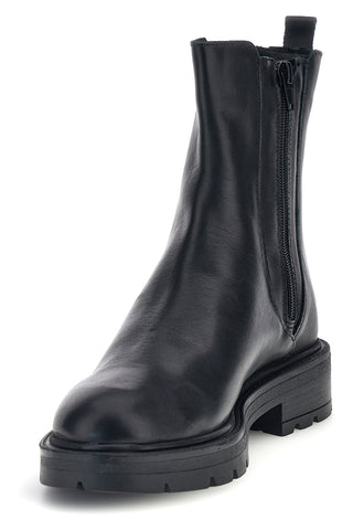 Schwarze Chelsea-Stiefeletten aus echtem Leder mit Reißverschluss, Modell Pittarello Glam 8356675