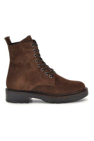 Braune Lederstiefeletten mit Schnürung und Reißverschluss von Pittarello, Modell Glam 8355188