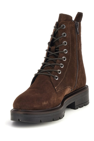 Braune Lederstiefeletten mit Schnürung und Reißverschluss von Pittarello, Modell Glam 8355188