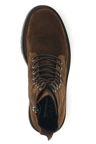 Braune Lederstiefeletten mit Schnürung und Reißverschluss von Pittarello, Modell Glam 8355188