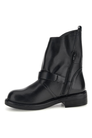 Stivaletti neri in vera pelle made in Italy con cinturini Pittarello Love 84433