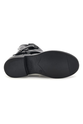 Stivaletti neri in vera pelle made in Italy con cinturini Pittarello Love 84433
