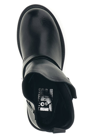 Stivaletti neri in vera pelle made in Italy con cinturini Pittarello Love 84433