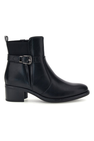 Stivaletti Neri con Tacco Basso e Fibbia Soleil H882727