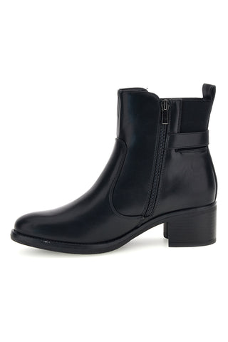 Stivaletti Neri con Tacco Basso e Fibbia Soleil H882727