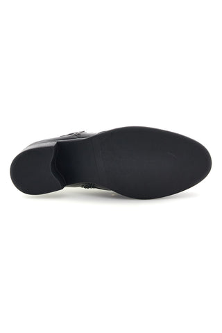 Stivaletti Neri con Tacco Basso e Fibbia Soleil H882727