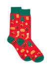 Calzini Mid Calf Rote Weihnachts-Crazy Socks 007