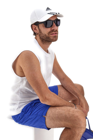 Costume Boxer Mare Blu da Uomo Con Tasche Aqu77 003