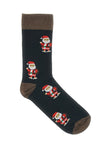 Schwarze Weihnachtssocken mit Weihnachtsmann Crazy Socks 018