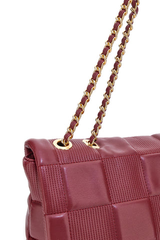 Renato Balestra 61893/BIJOUX2 Gesteppte Schultertasche mit Kette in Burgunderrot