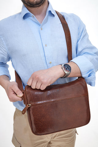 Borsa A Tracolla In Pelle Da Uomo, Borsa A Tracolla Personalizzata, Borsa A Tracolla In Pelle, Borsa Per Laptop Da 17 Pollici Da Uomo, Valigetta In Vera Pelle Fatta A Mano - Foto 11