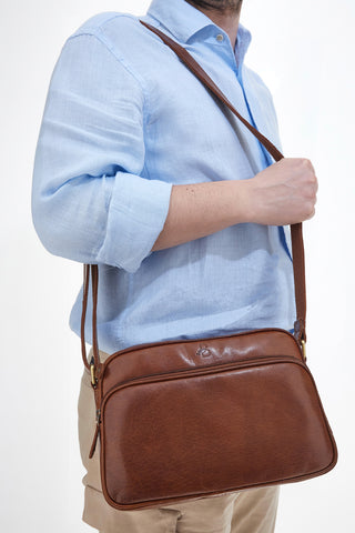 Borsa a Tracolla in Pelle Basile 3540 Marrone