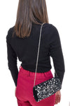 Coveri Collection Sera Schwarze Pailletten-Clutch
