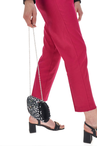 Coveri Collection Sera Schwarze Pailletten-Clutch