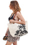 Weiße Strandtasche mit schwarzen Palmen Fun Beach Y006