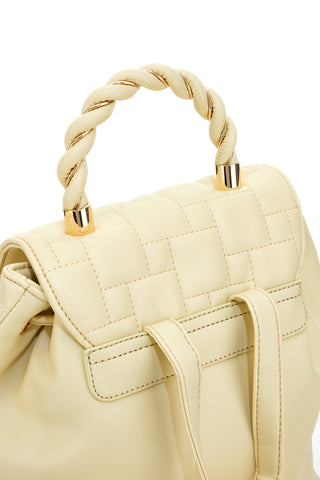 Beigefarbener Rucksack mit goldenen Lancetti 24S-105-2