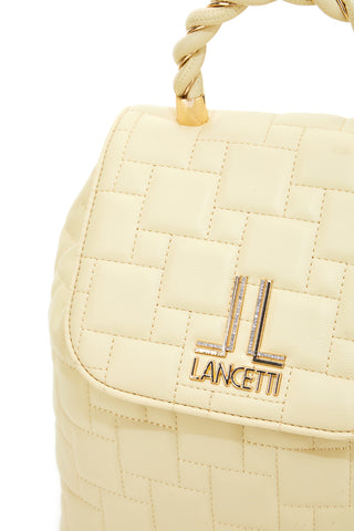Beigefarbener Rucksack mit goldenen Lancetti 24S-105-2