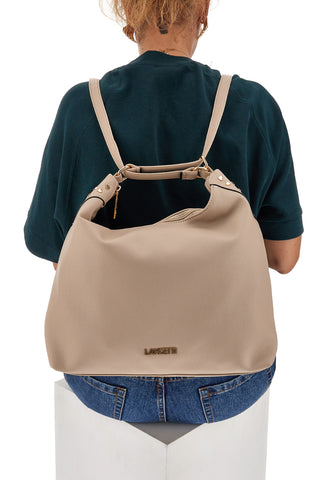 Zaino Borsa Beige Con Cuori Oro Lancetti Duffle 255-1