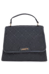 Lancetti Seyla schwarze Handtasche mit abnehmbarem Schultergurt