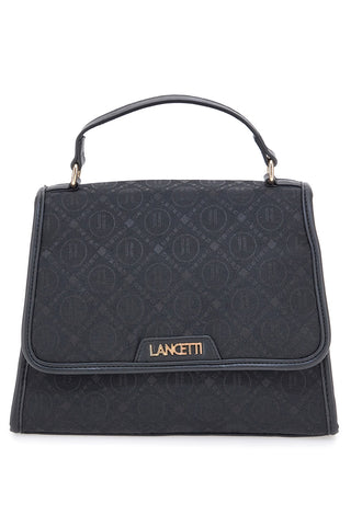 Lancetti Seyla schwarze Handtasche mit abnehmbarem Schultergurt