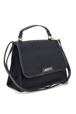 Lancetti Seyla schwarze Handtasche mit abnehmbarem Schultergurt