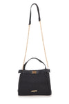 Borsa nera con tracolla con catenella Lancetti Seyla