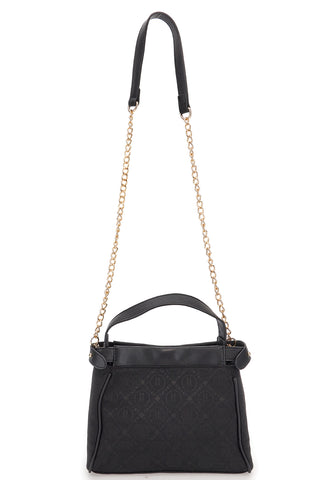 Schwarze Tasche mit Schultergurt und Lancetti Seyla-Kette