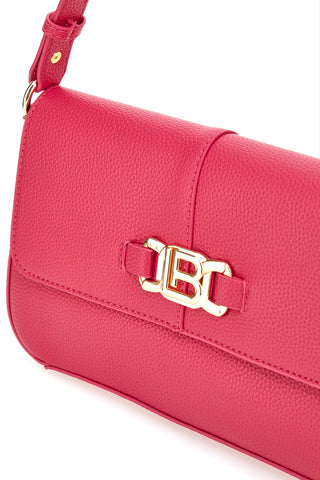 Fuchsiafarbene Umhängetasche mit goldenem Plateau Laura Biagiotti 121-3
