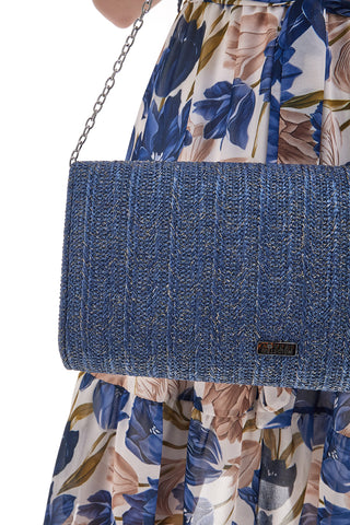 Clutch Elegante in Tessuto Color Denim Coveri Collection 0189