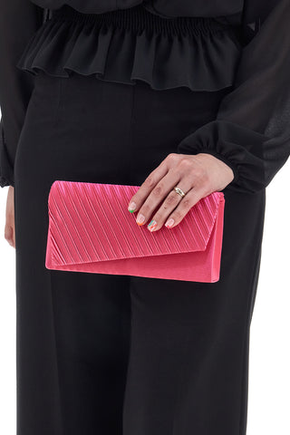 Fuchsiafarbene Clutch mit Schultergurt Coveri Collection 0149