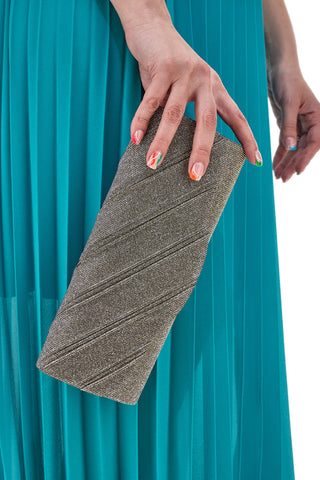 Goldene Abend-Clutch mit Schulterriemen aus der Coveri-Kollektion 0149