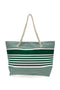 Weiß-grün gestreifte Strandtasche Fun Beach XI Y005