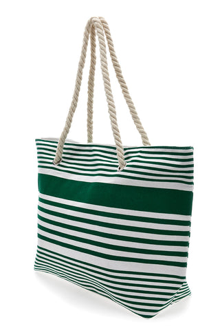 Borsa Mare Bianca e Verde A Righe Fun Beach XI Y005