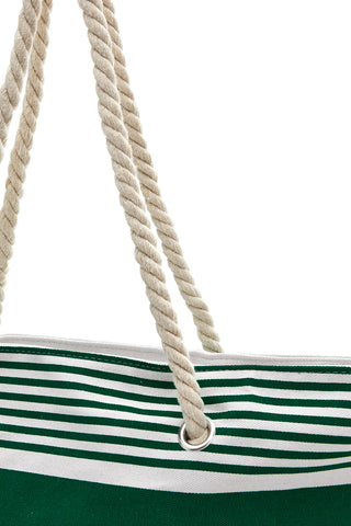 Borsa Mare Bianca e Verde A Righe Fun Beach XI Y005