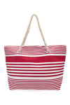 Weiß und fuchsia gestreifte Strandtasche Fun Beach XI Y005