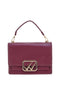 Mini Borsa a Tracolla Bordeaux con dettagli Dorati e Manico Rimovibile Double Check 18244-1
