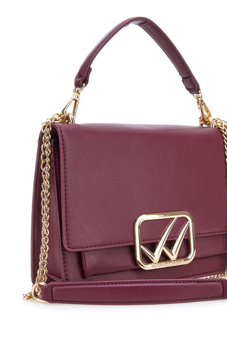 Mini Borsa a Tracolla Bordeaux con dettagli Dorati e Manico Rimovibile Double Check 18244-1