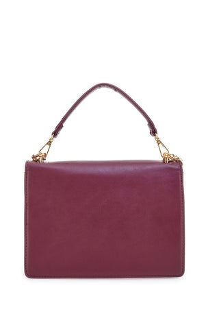 Mini Borsa a Tracolla Bordeaux con dettagli Dorati e Manico Rimovibile Double Check 18244-1