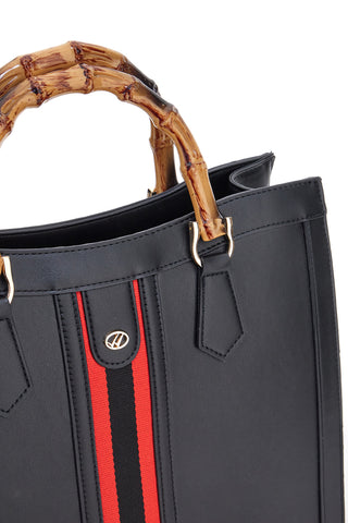 Schwarze Umhängetasche mit goldenen Double Check 18247-3